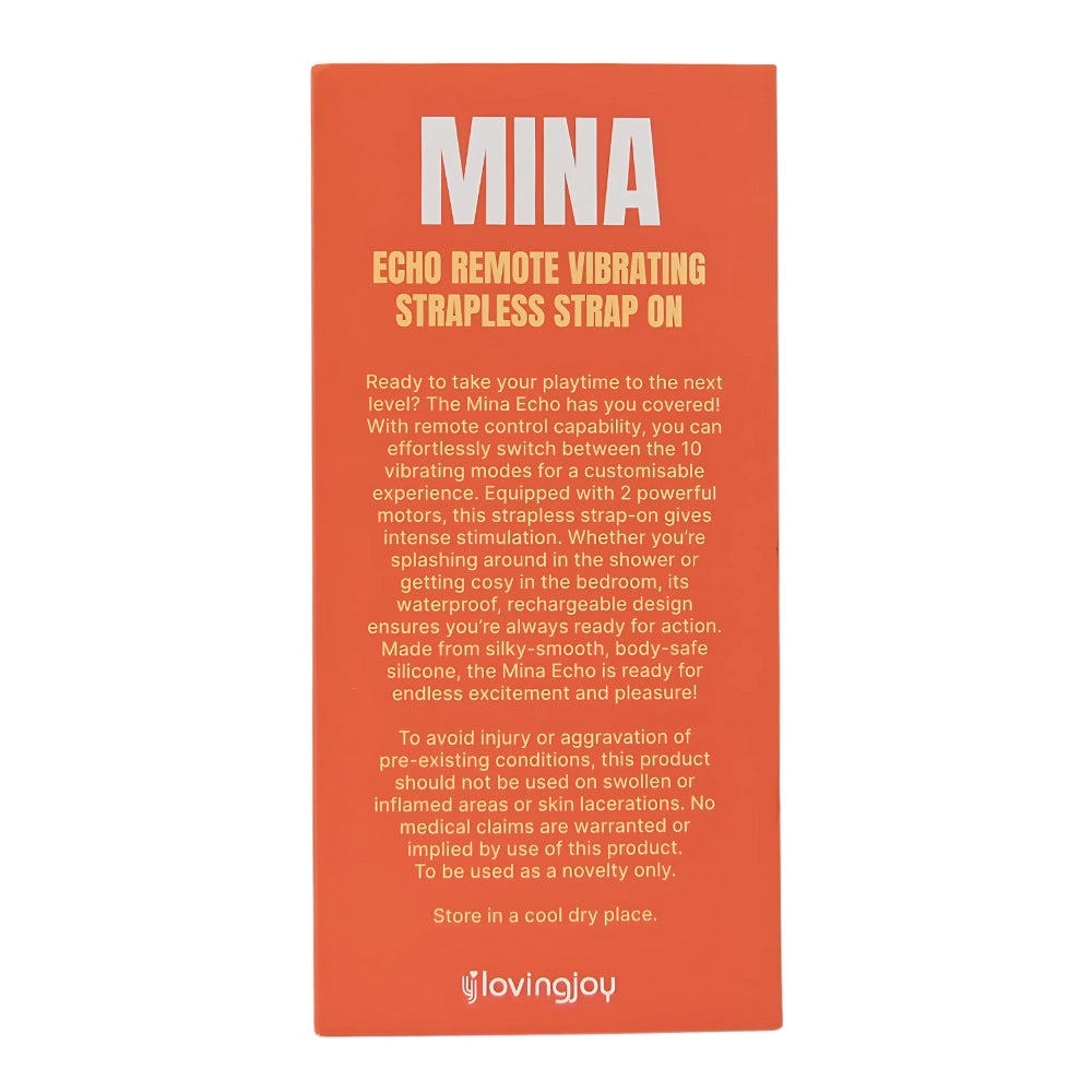 Mina Echo remote vibrating strapless strap-on in sleek design with wireless remote for hands-free pleasure.