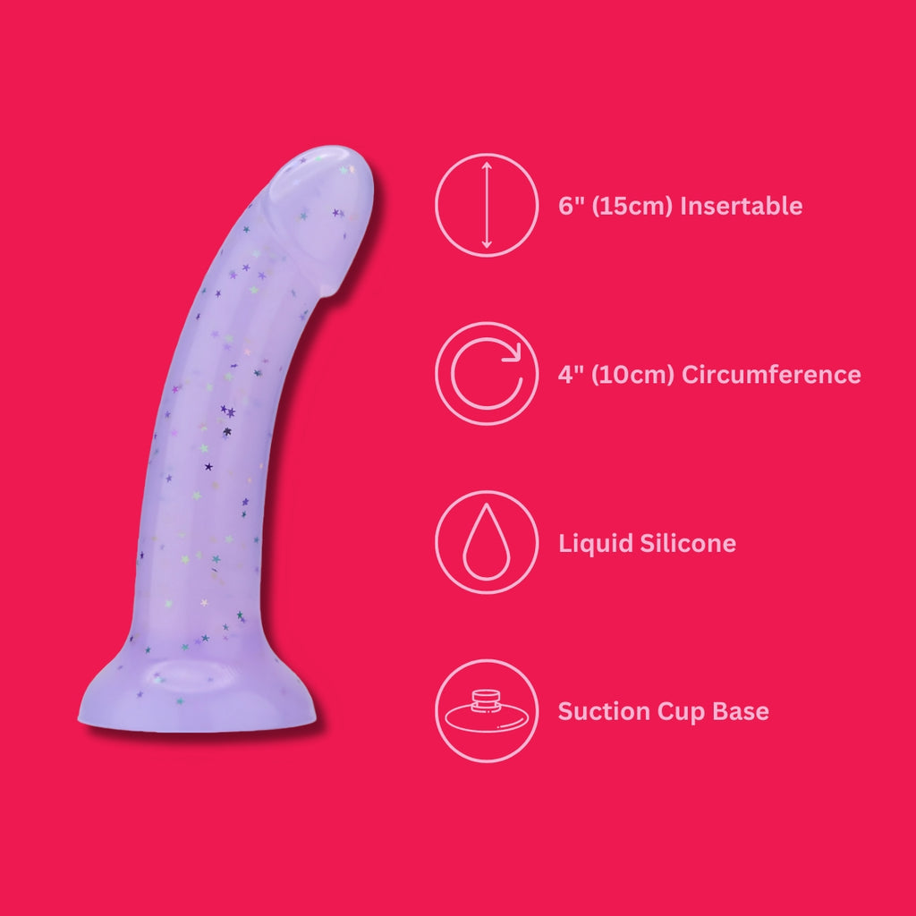 MINA Starlight silicone dildo, smooth and realistic, designed for pleasure, with a sleek, curved shape suitable for intimate use.