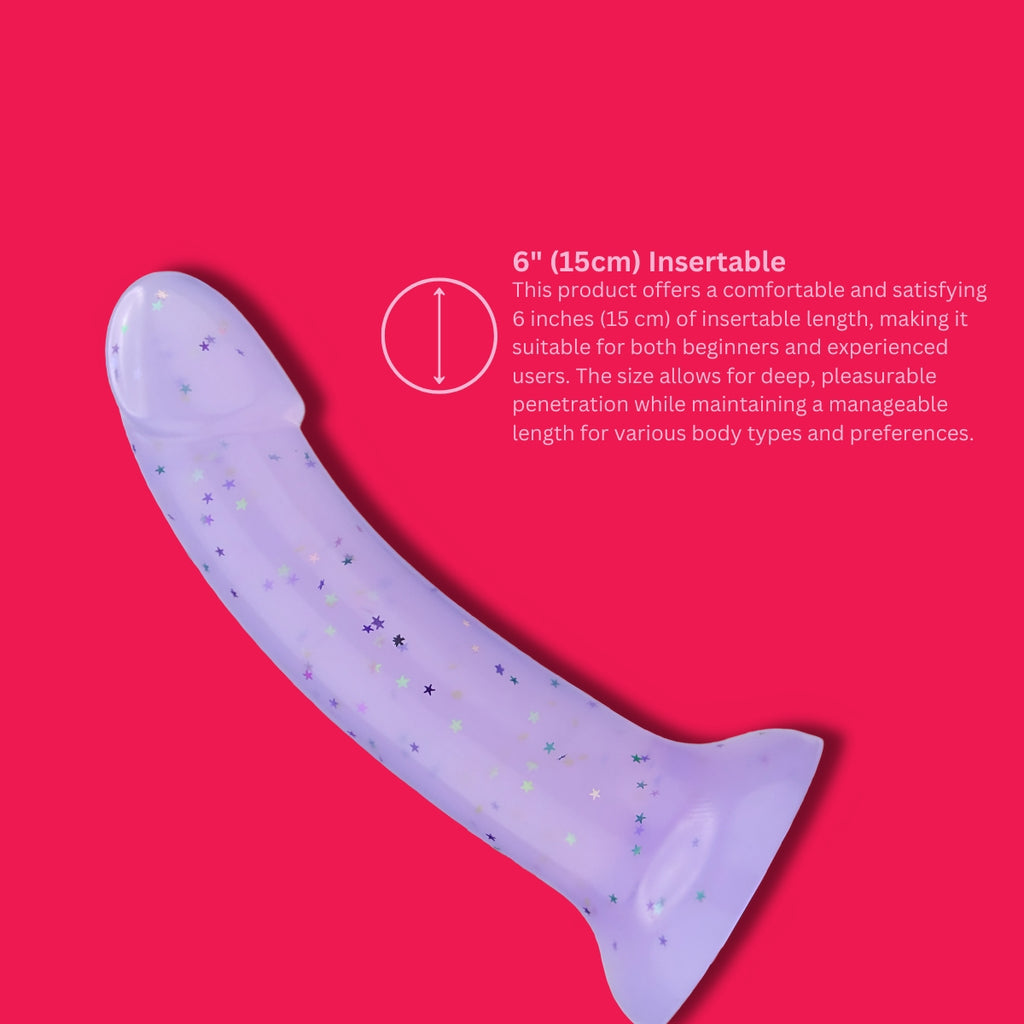 Mina Starlight silicone dildo by MINA, smooth and realistic adult toy with a curved design for enhanced pleasure.