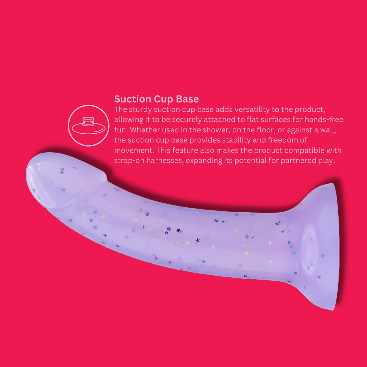 MINA Starlight silicone dildo, smooth and realistic, with a curved design for enhanced pleasure, displayed on a neutral background.