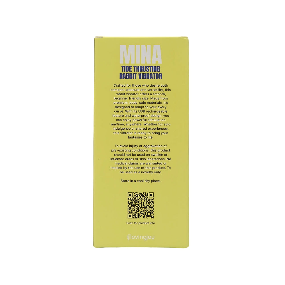MINA Tide Thrusting Rabbit Vibrator shown from the back, featuring textured body and dual stimulation design for intimate pleasure.