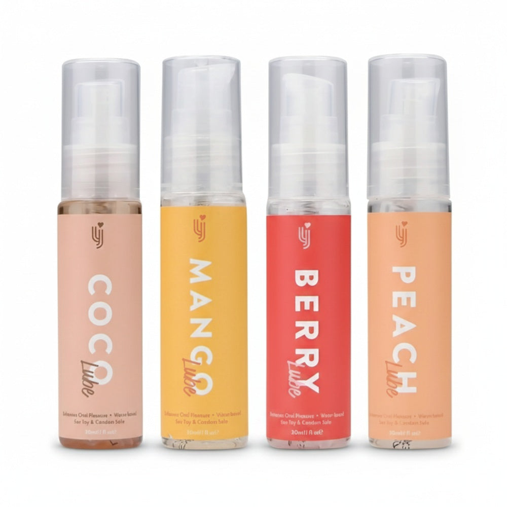 Intimi Loving Joy Flavored Lubricant Set with four bottles, designed for enhanced anal pleasure and smooth application.