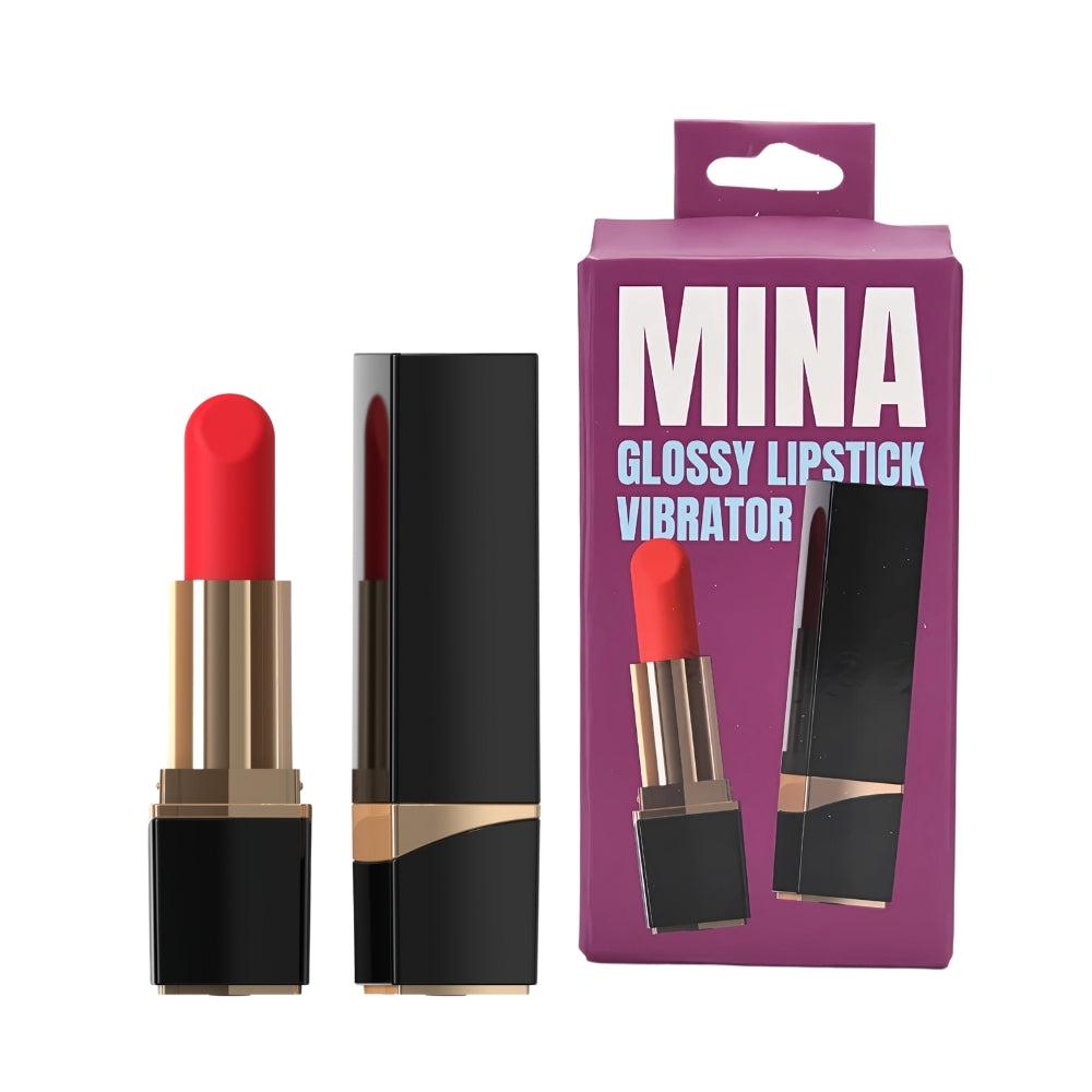 MINA Glossy Lipstick Vibrator, a sleek clitoral vibrator with a shiny, lipstick-inspired design for discreet pleasure.