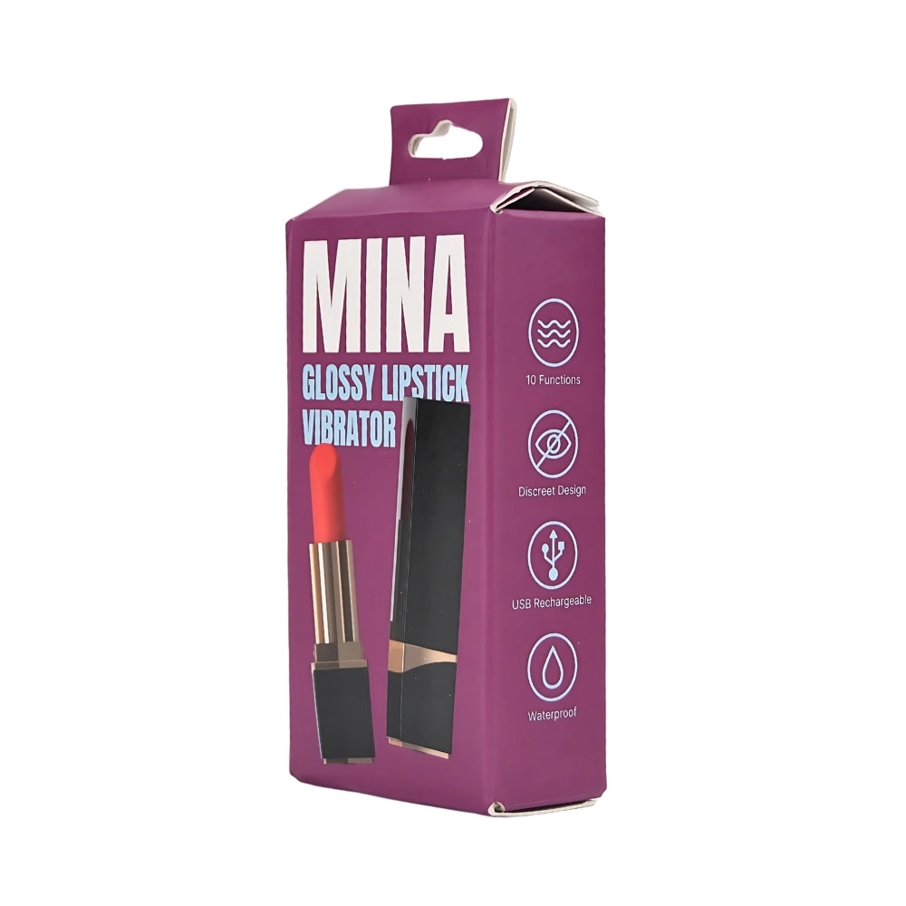 MINA Glossy Lipstick Vibrator, a sleek clitoral vibrator with a glossy finish, designed for discreet pleasure and precise stimulation.
