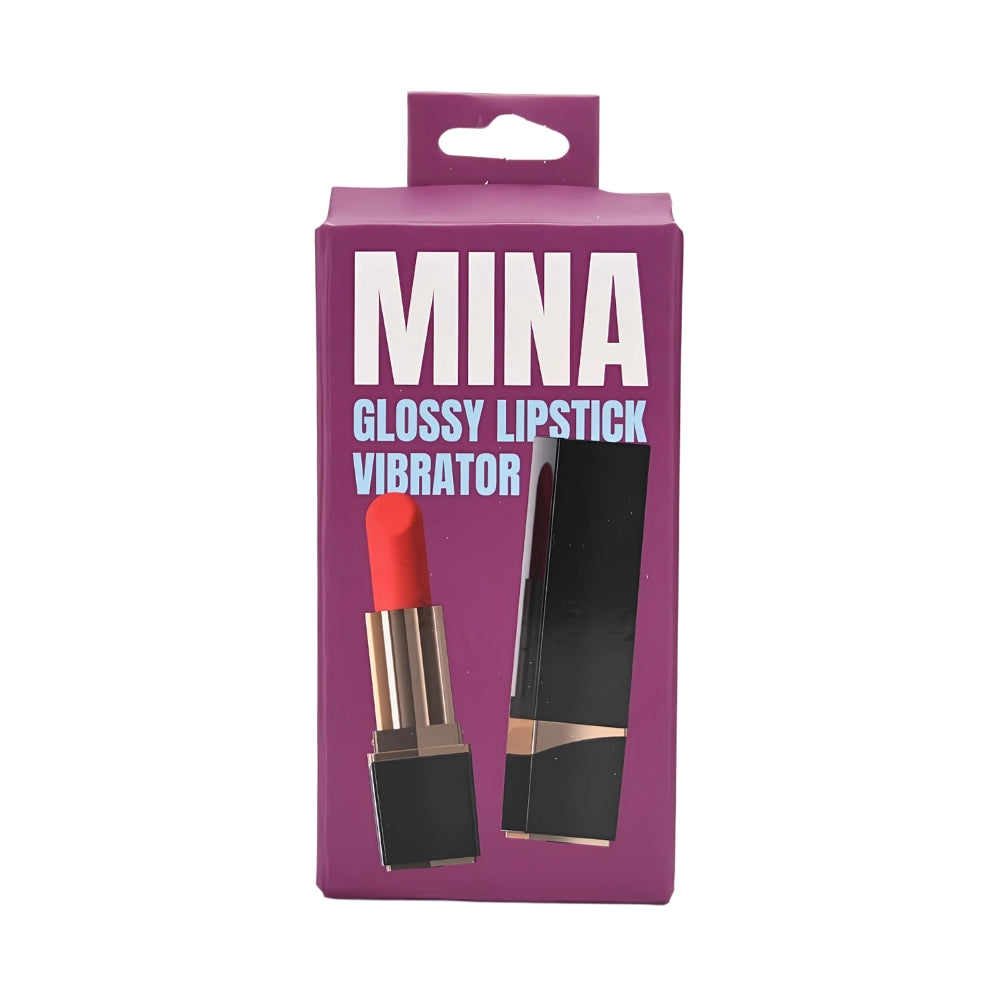 MINA Glossy Lipstick Vibrator for clitoral stimulation, sleek pink design, compact and portable personal vibrator.