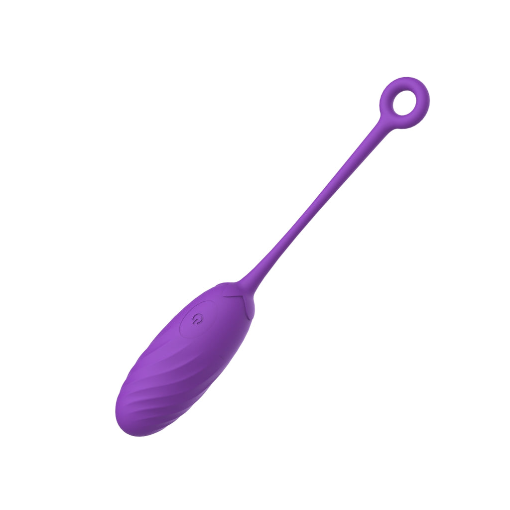 Mina Celeste 10 Function Love Egg in purple, showing a smooth, compact design with control buttons on the side.