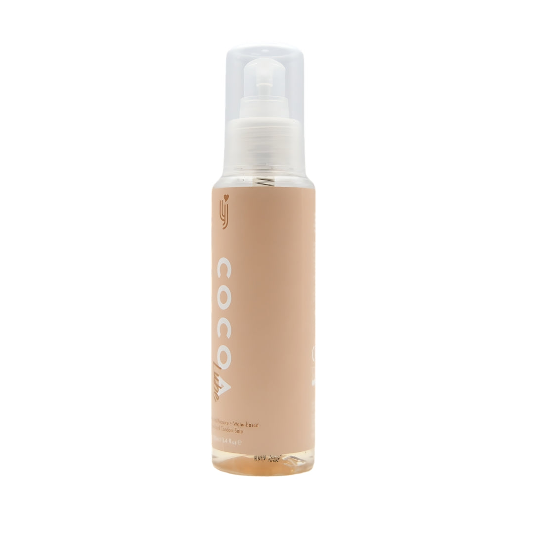 Loving Joy Chocolate Flavored Lubricant 100ml bottle with a smooth, dark chocolate design on the label.