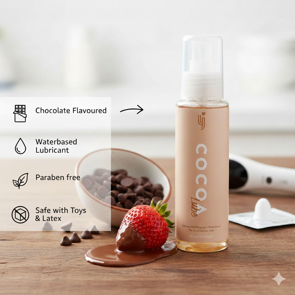 Loving Joy Chocolate Flavored Lubricant 100ml bottle showing the product label and packaging for smooth, flavored lubrication.