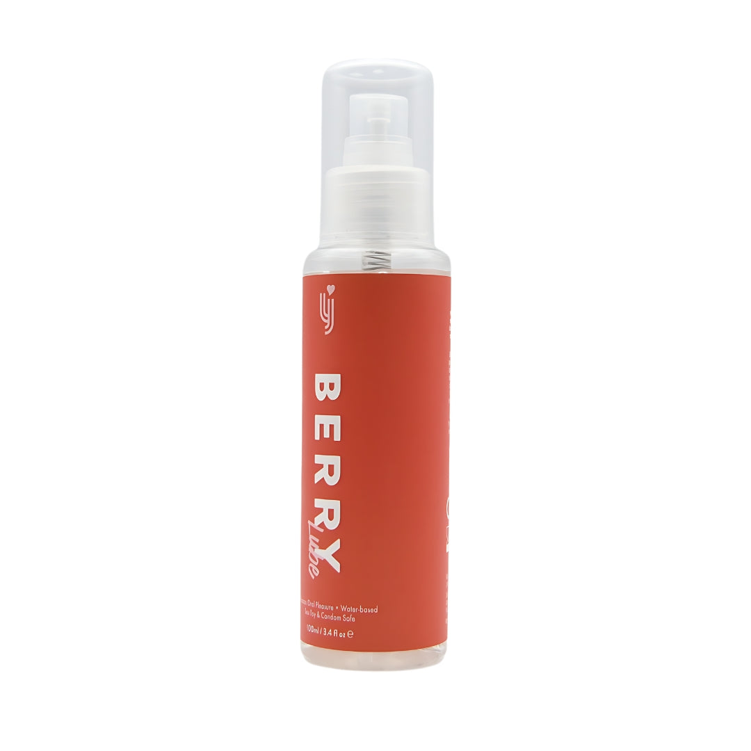 Loving Joy Strawberry Flavored Lubricant 100ml bottle, smooth and flavored personal lubricant for intimate use.