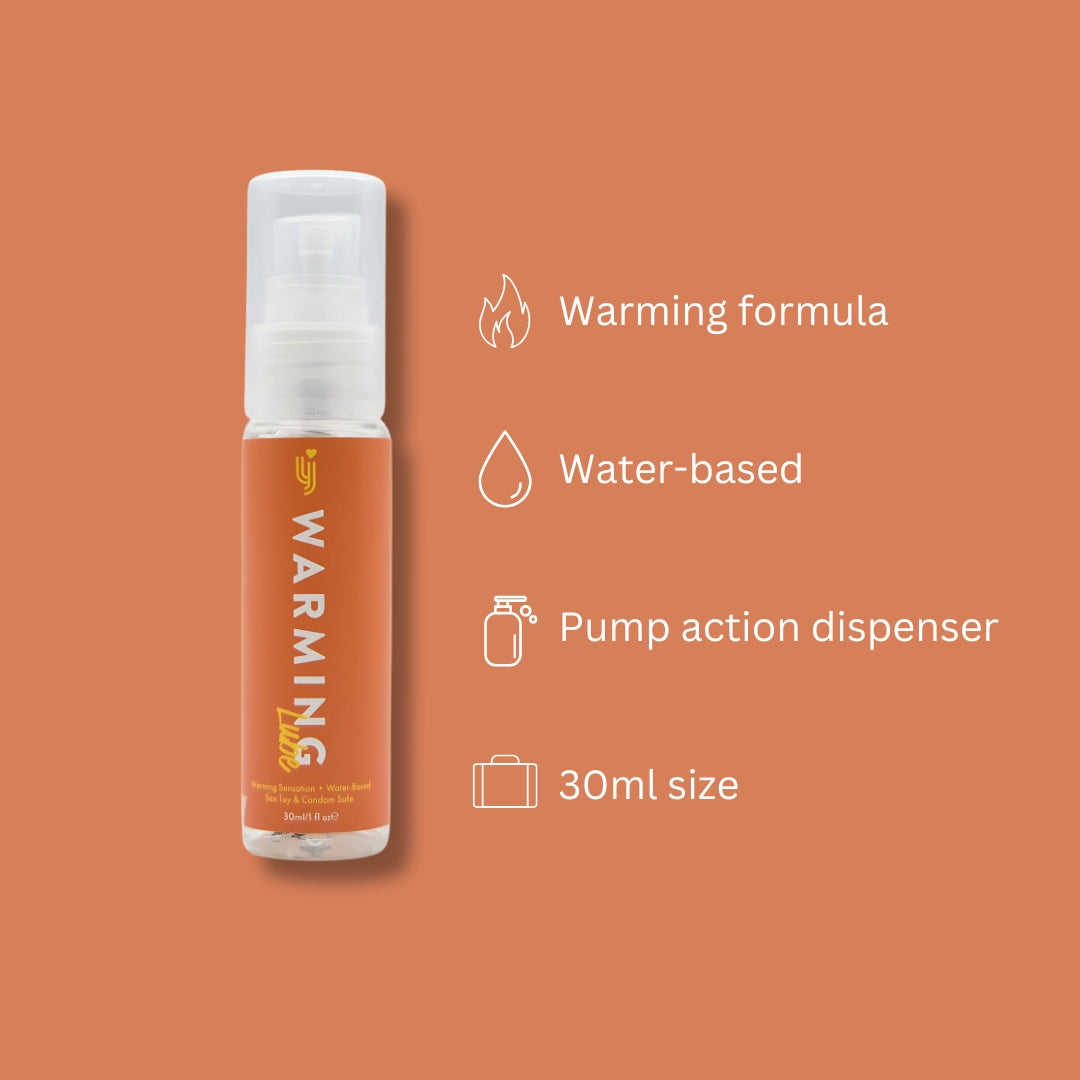 Loving Joy Lubricants warming lubricant 30ml bottle, smooth and silky personal lubricant for intimate use.