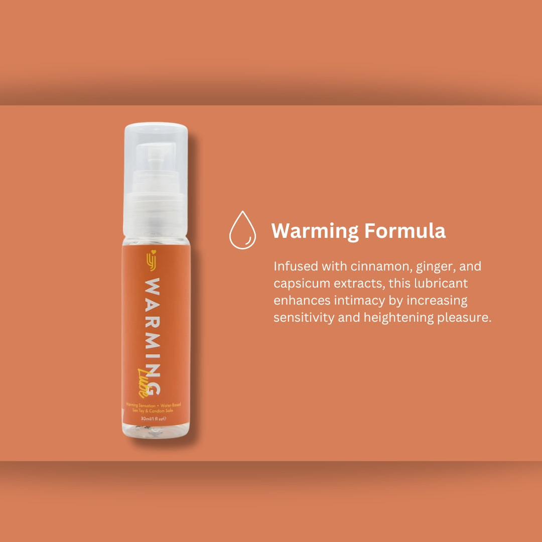 Loving Joy Lubricants warming lubricant 30ml bottle, smooth and silky personal lubricant for intimate use.