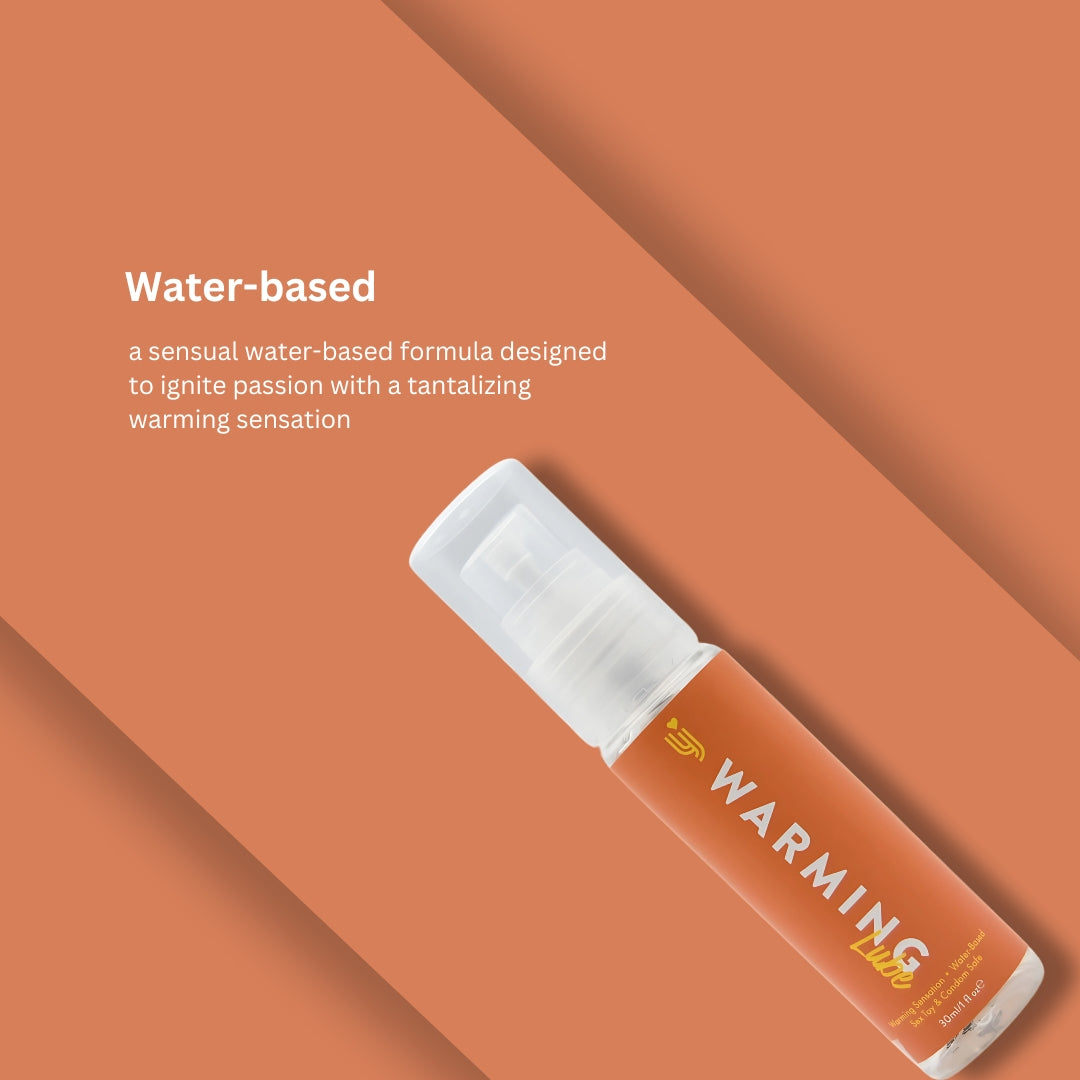 Loving Joy Warming Lubricant 30ml bottle with clear label, designed for intimate use and added warming sensation.