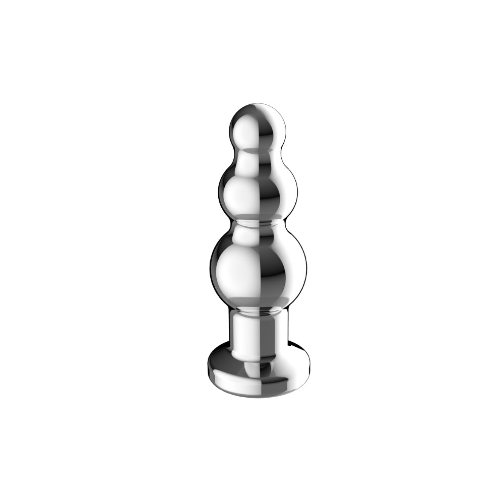 Toosh remote-controlled metal vibrating anal beads showcasing sleek design and texture for enhanced pleasure.