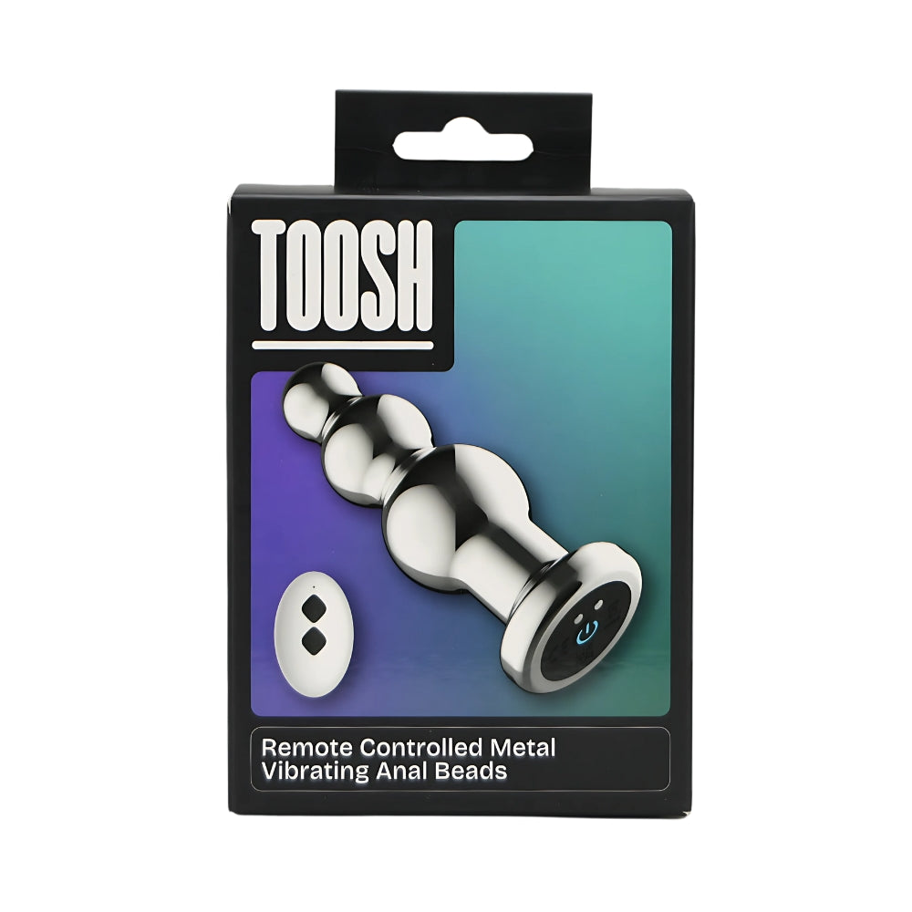 Toosh remote-controlled metal vibrating anal beads with smooth finish and ergonomic design for comfortable use.