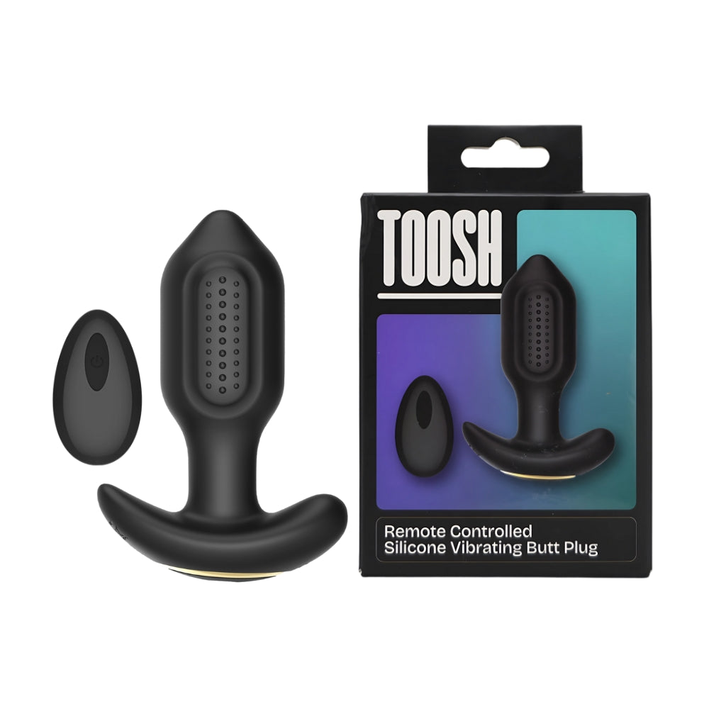 Toosh remote-controlled silicone vibrating butt plug with a sleek design and comfortable shape for pleasurable use.