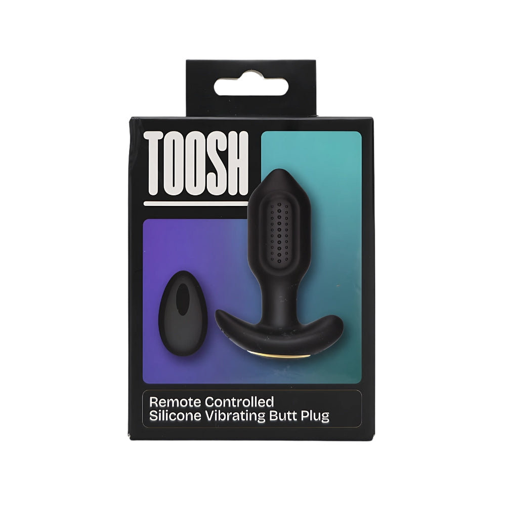 Toosh remote-controlled silicone vibrating butt plug with a sleek design and ergonomic shape for comfortable use.