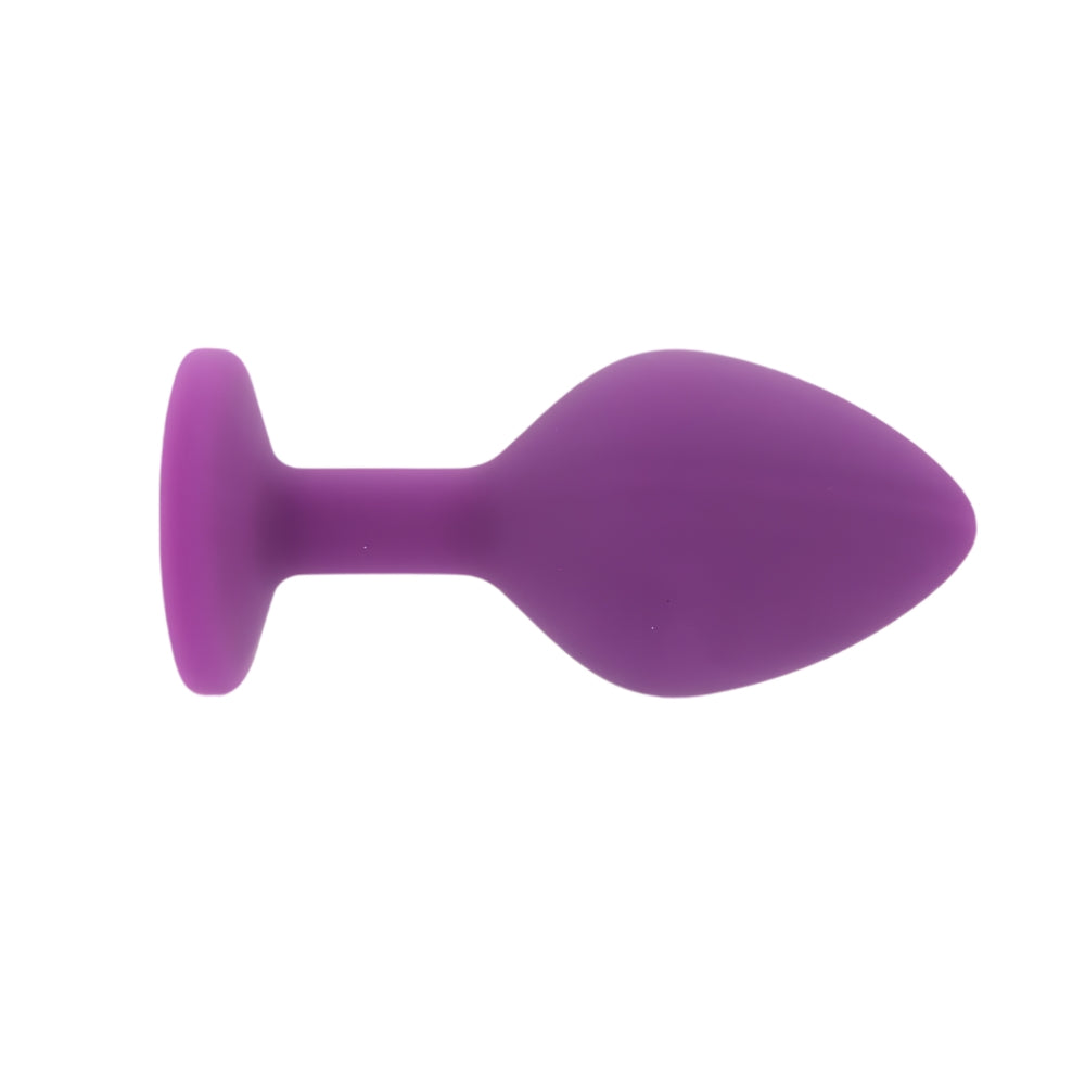 Toosh purple silicone medium butt plug, smooth and rounded, designed for comfortable anal pleasure.