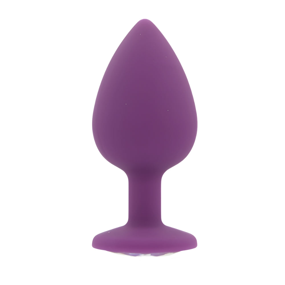 Large Toosh purple silicone butt plug with smooth, tapered design ideal for comfortable anal pleasure.