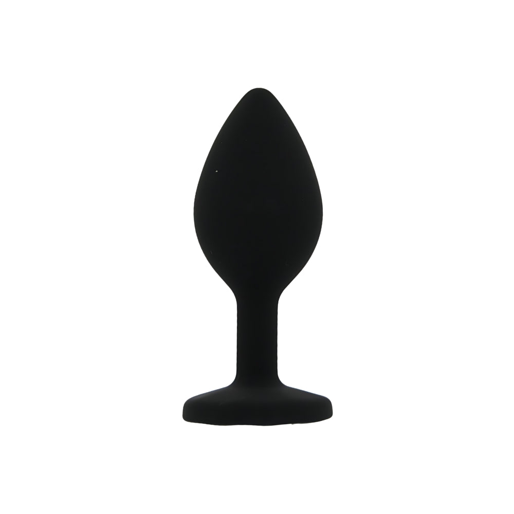 Small black silicone butt plug from Toosh, designed for comfortable anal stimulation and easy insertion.