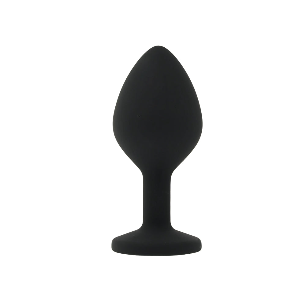 Toosh Black Silicone Butt Plug Medium, smooth and discreet sex toy for adult pleasure, made of soft silicone material.