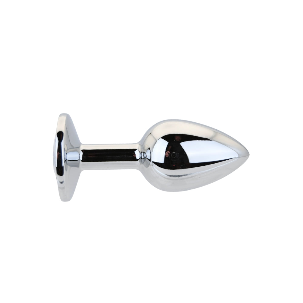 Toosh Silver Metal Butt Plug Small Clear Stone anaalitappi