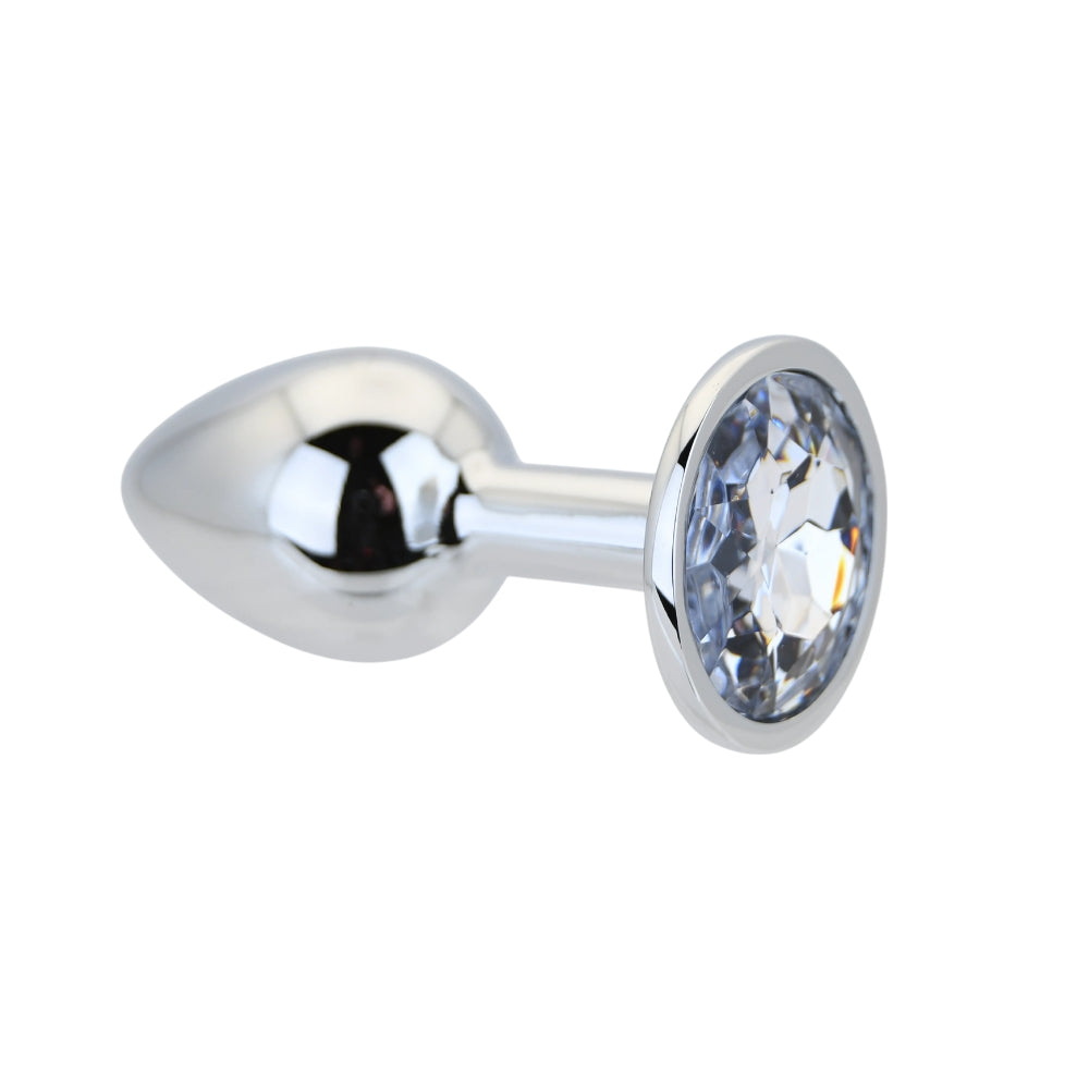Toosh Silver Metal Butt Plug Small Clear Stone anaalitappi
