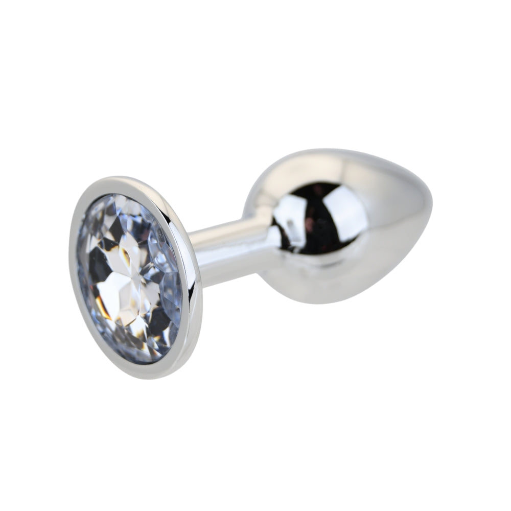 Toosh Silver Metal Butt Plug Small Clear Stone anaalitappi