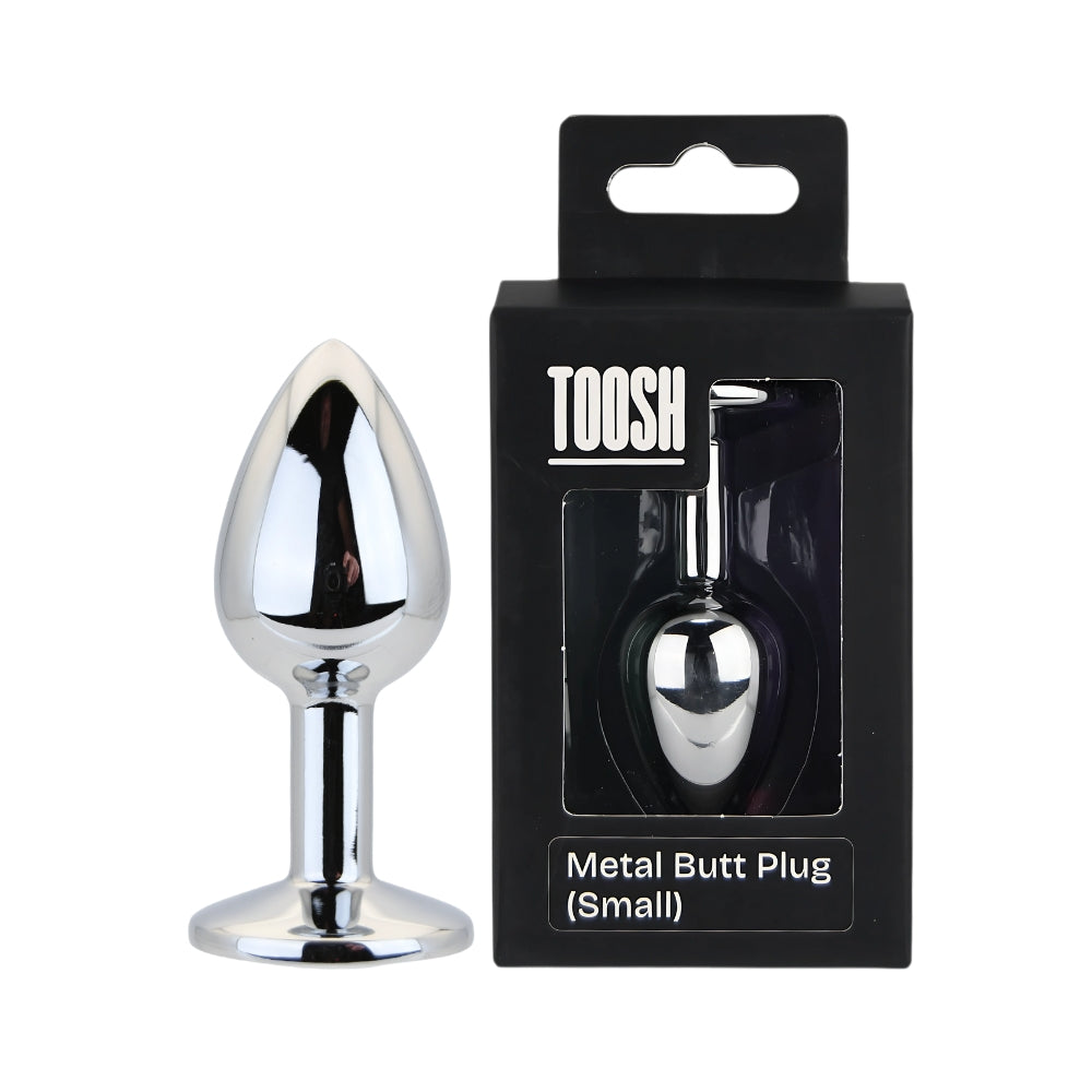 Toosh Silver Metal Butt Plug Small Clear Stone anaalitappi | intimi.fi