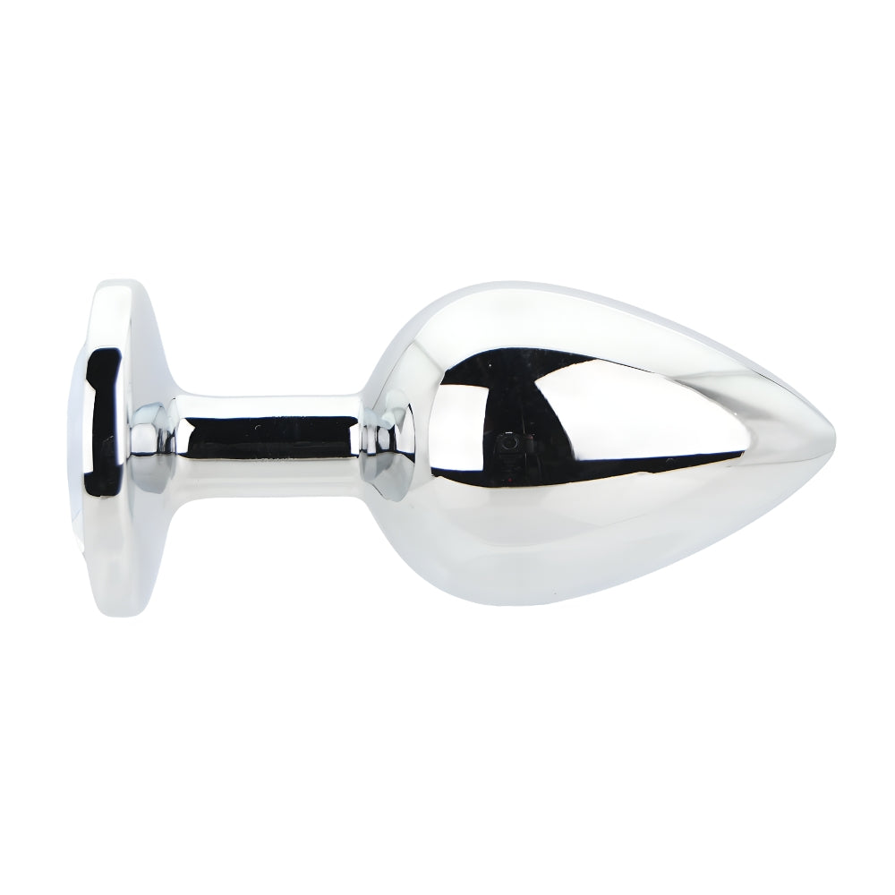 Toosh Silver Metal Butt Plug Large Clear Stone anaalitappi
