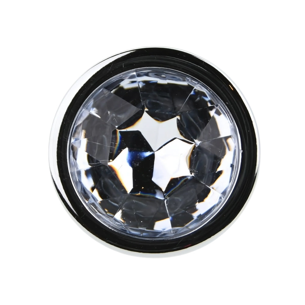 Toosh Silver Metal Butt Plug Large Clear Stone anaalitappi