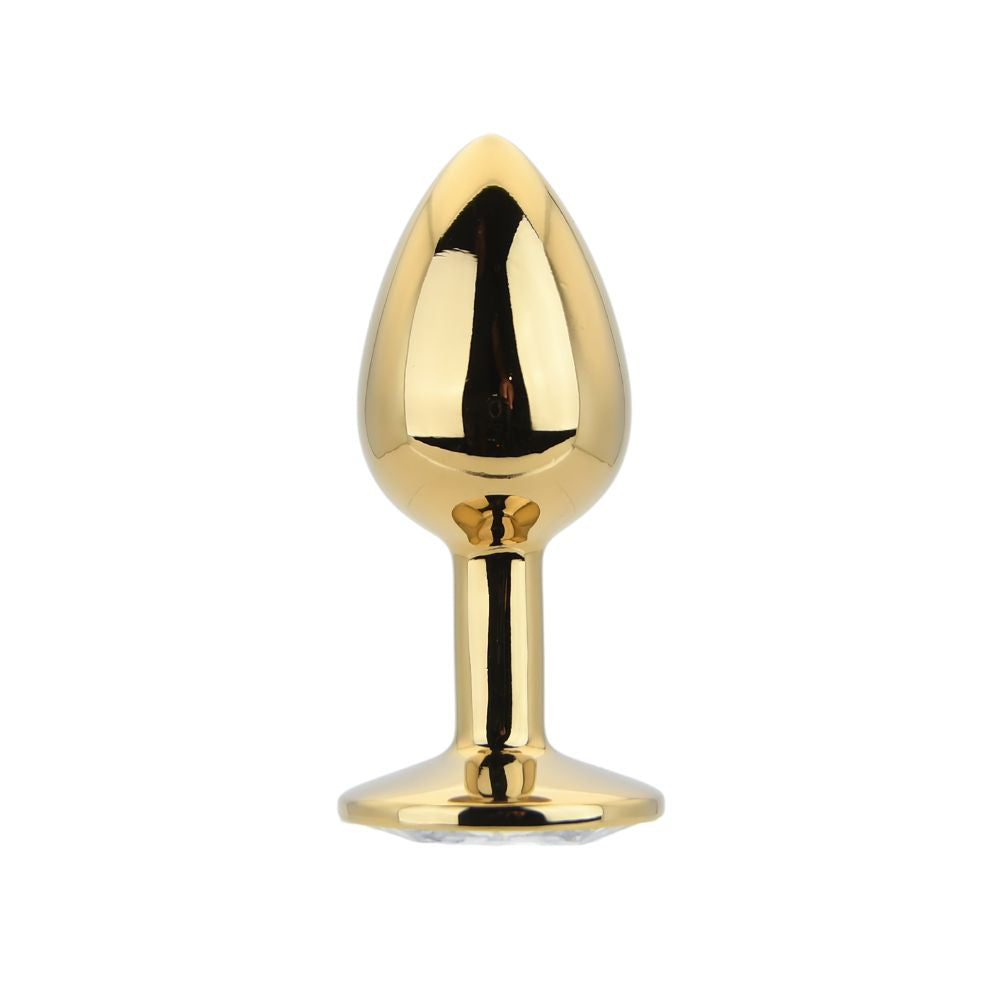 Toosh Gold Metal Butt Plug Small Clear Stone anaalitappi