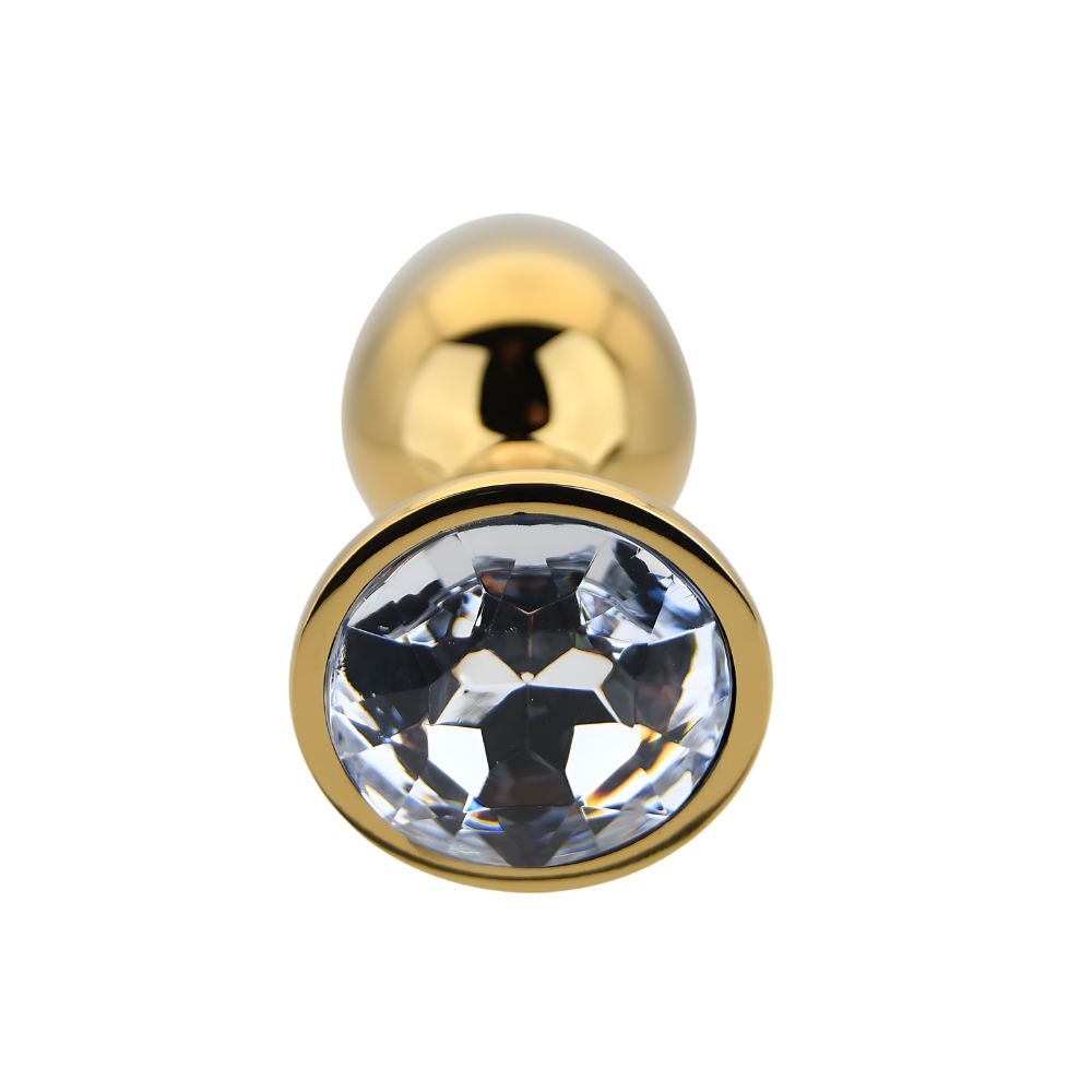 Toosh Gold Metal Butt Plug Small Clear Stone anaalitappi