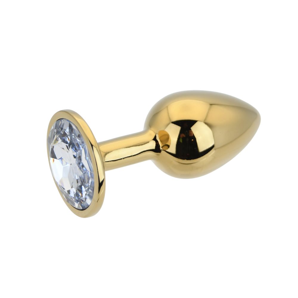 Toosh Gold Metal Butt Plug Small Clear Stone anaalitappi