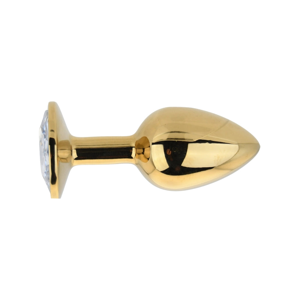 Toosh Gold Metal Butt Plug Small Clear Stone anaalitappi