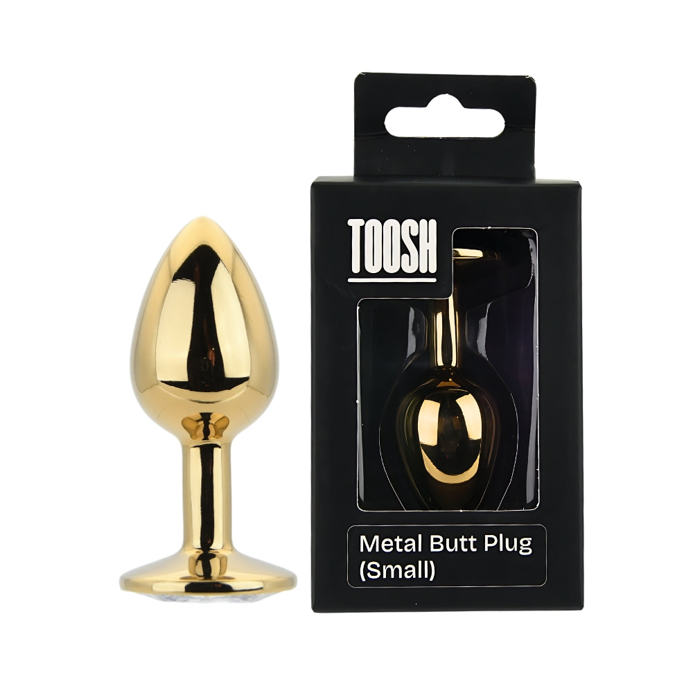 Toosh Gold Metal Butt Plug Small Clear Stone anaalitappi | intimi.fi