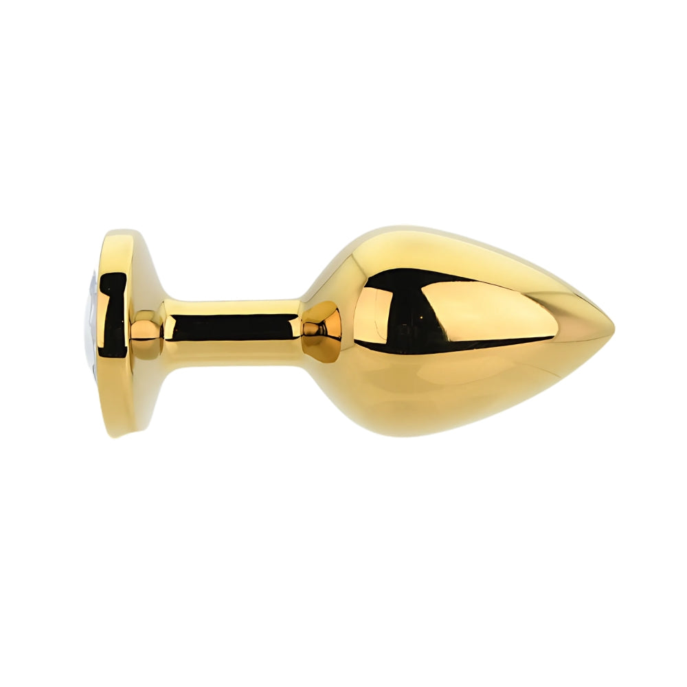 Toosh Gold Metal Butt Plug Medium Clear Stone anaalitappi