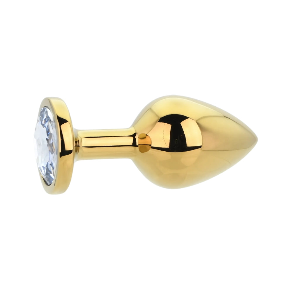 Toosh Gold Metal Butt Plug Medium Clear Stone anaalitappi