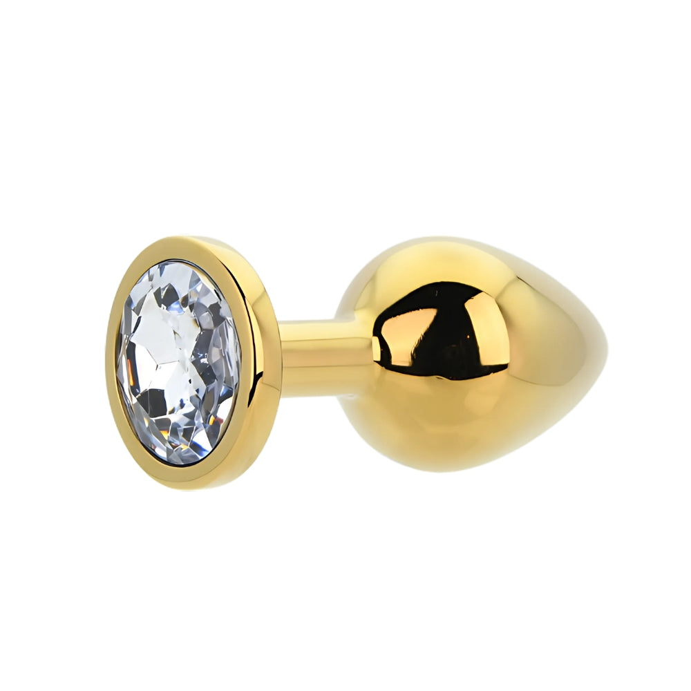Toosh Gold Metal Butt Plug Medium Clear Stone anaalitappi
