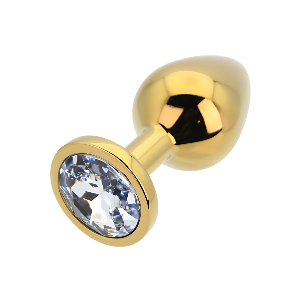 Toosh Gold Metal Butt Plug Medium Clear Stone anaalitappi