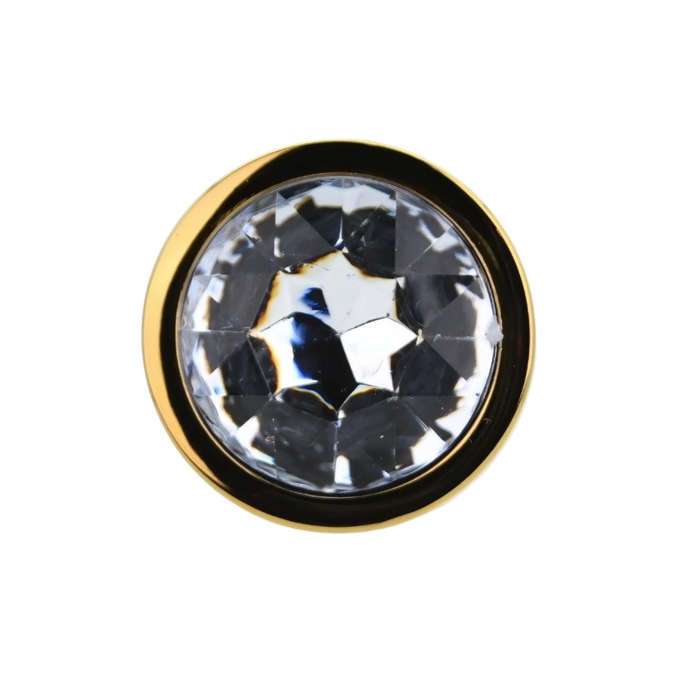 Toosh Gold Metal Butt Plug Medium Clear Stone anaalitappi