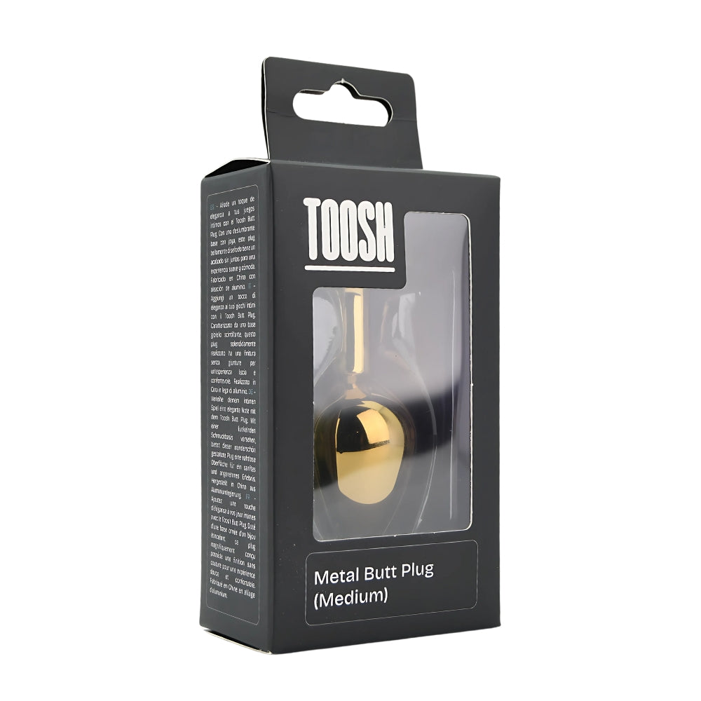 Toosh Gold Metal Butt Plug Medium Clear Stone anaalitappi