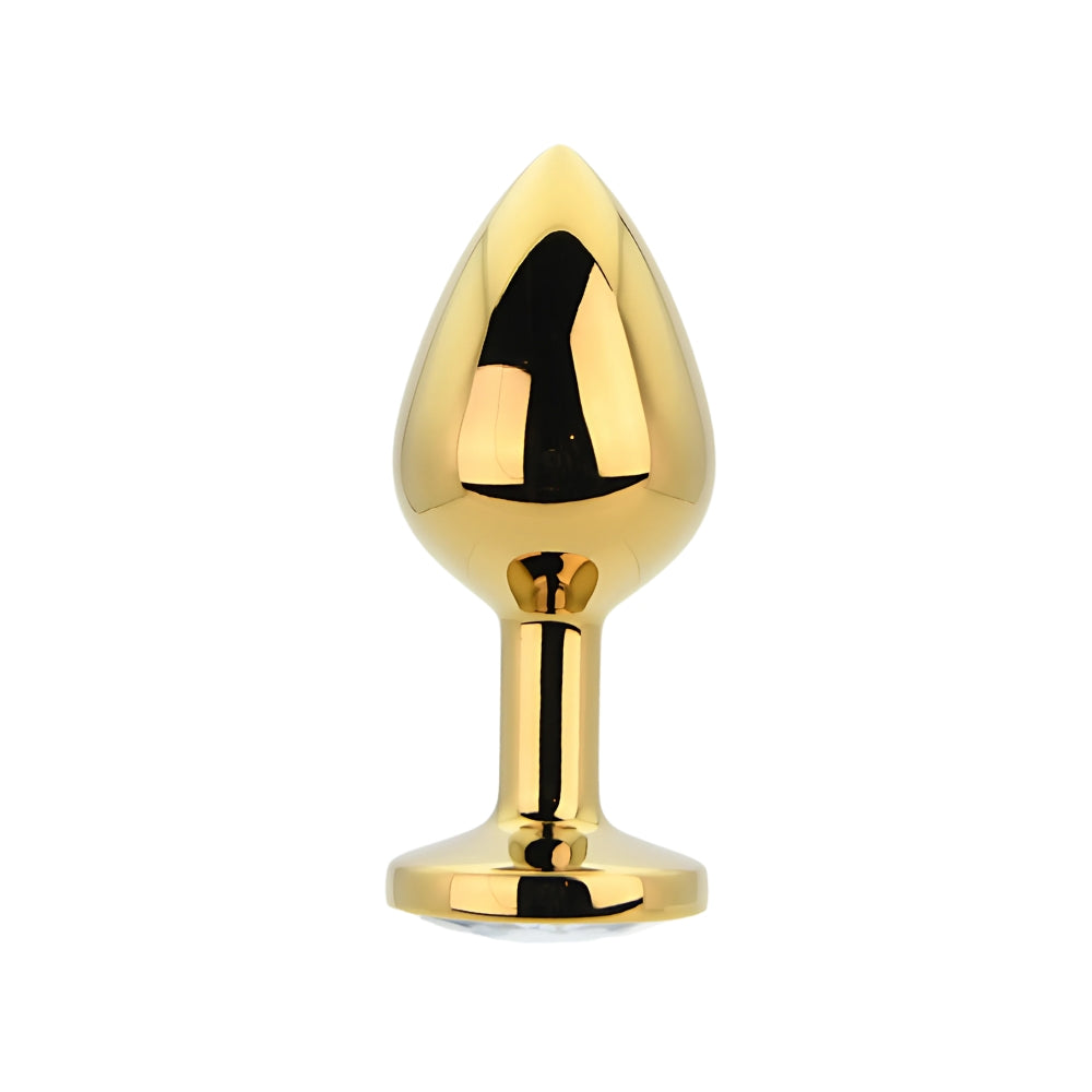 Toosh Gold Metal Butt Plug Medium Clear Stone anaalitappi