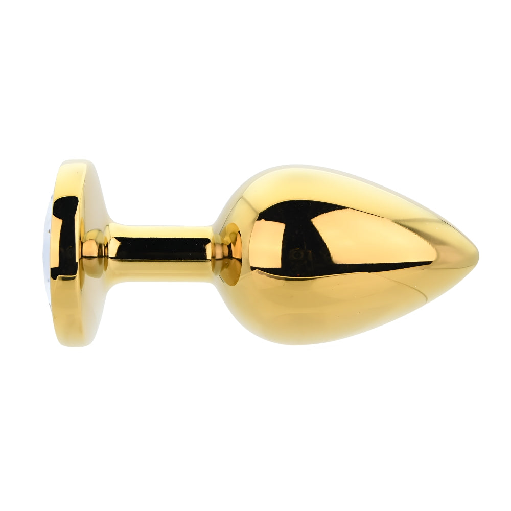 Toosh Gold Metal Butt Plug Large Clear Stone anaalitappi