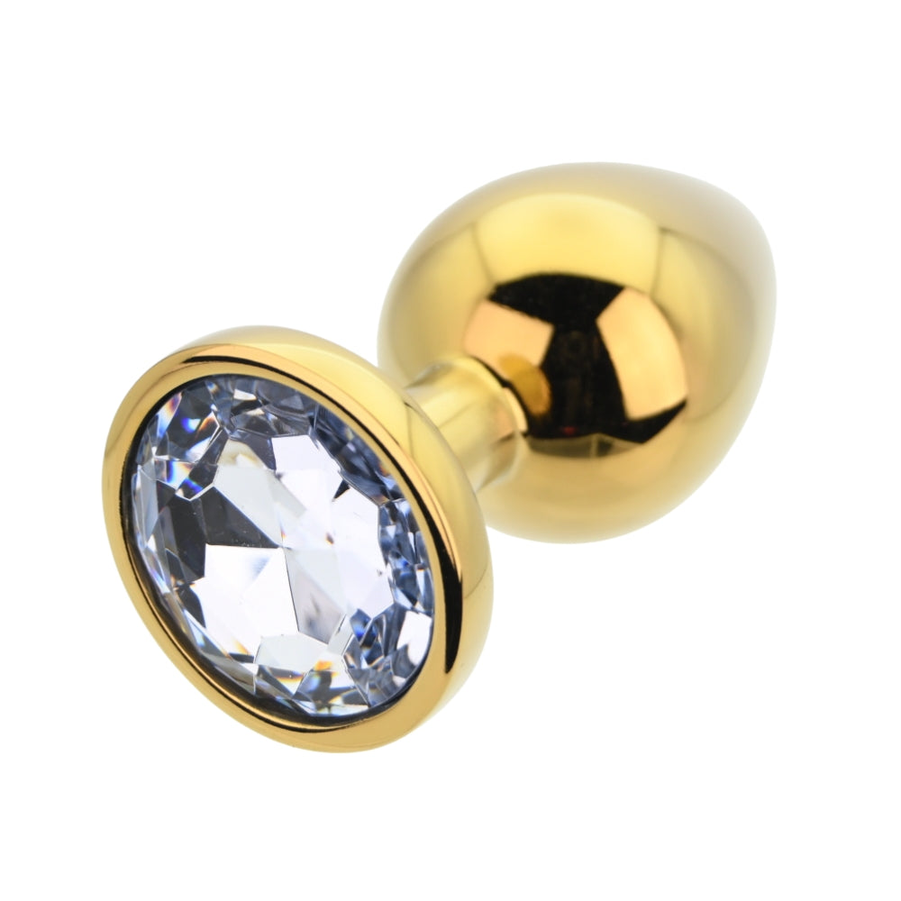 Toosh Gold Metal Butt Plug Large Clear Stone anaalitappi