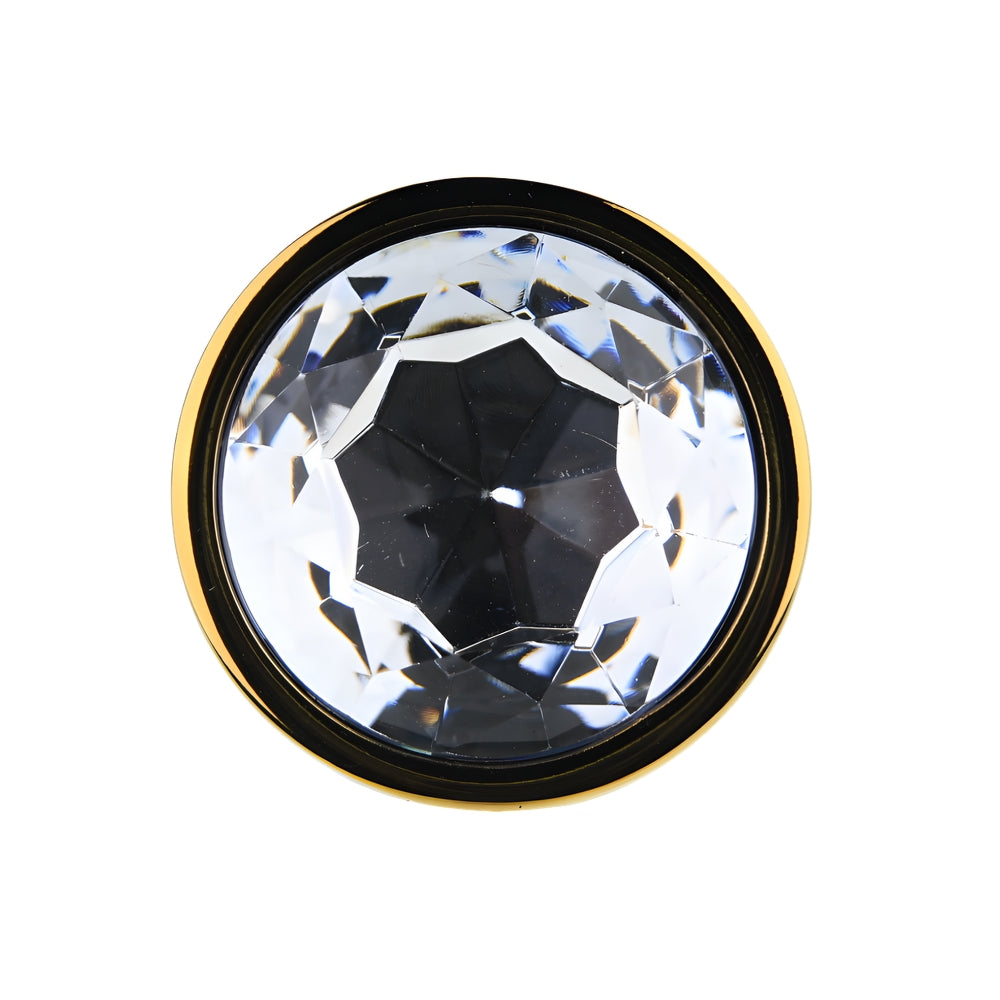 Toosh Gold Metal Butt Plug Large Clear Stone anaalitappi
