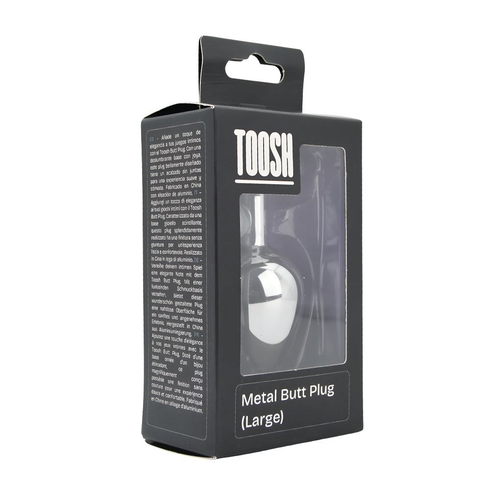 Toosh Silver Metal Butt Plug Large Red Stone anaalitappi
