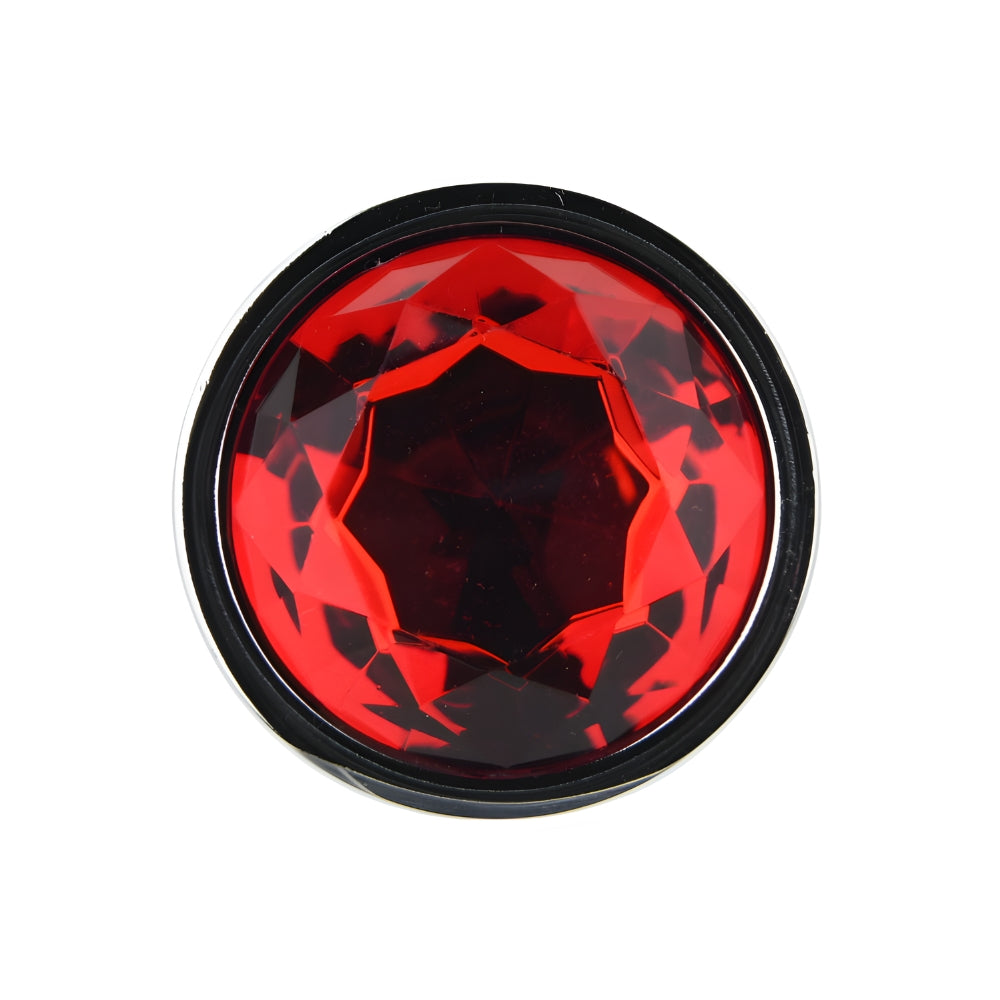 Toosh Silver Metal Butt Plug Large Red Stone anaalitappi