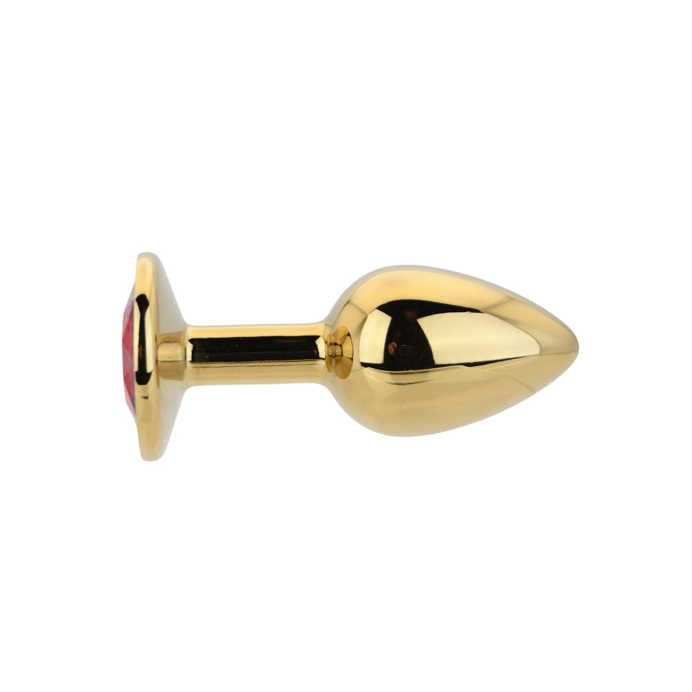Toosh Gold Metal Butt Plug Small Red Stone anaalitappi
