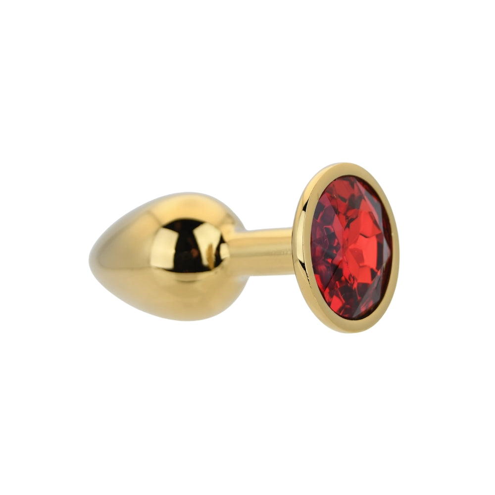 Toosh Gold Metal Butt Plug Small Red Stone anaalitappi