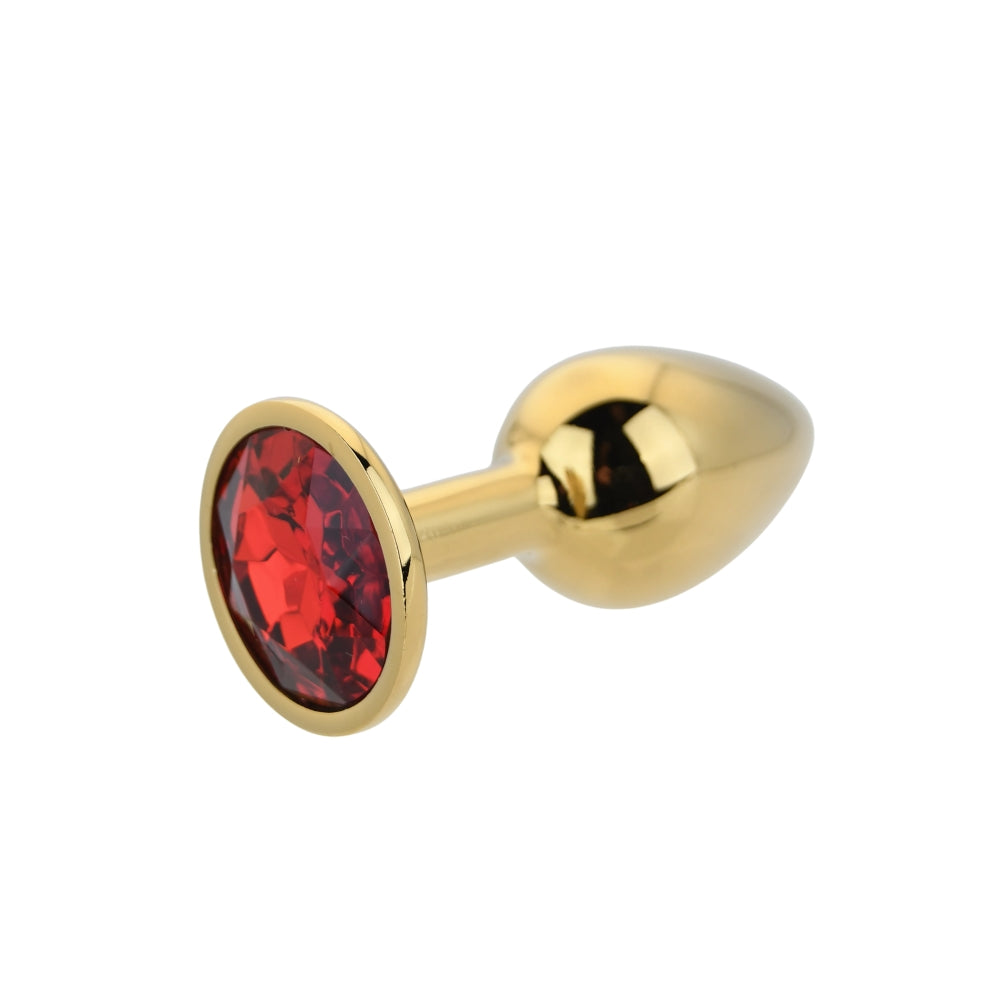 Toosh Gold Metal Butt Plug Small Red Stone anaalitappi